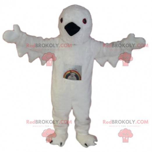 Mascot white bird with a black beak. White bird costume -