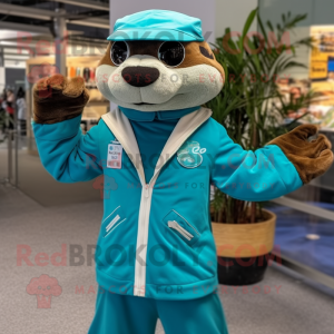 Turquoise Otter mascotte...