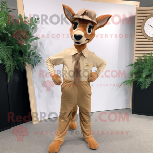 Tan Roe Deer maskot kostume...