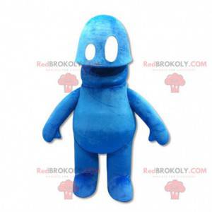 Mascote bonito e original do boneco de neve azul -