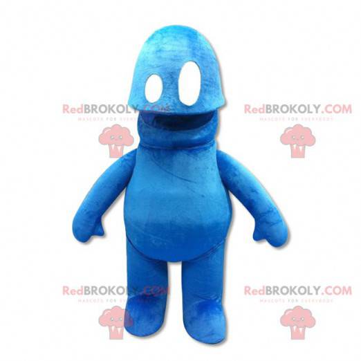 Mascotte de bonhomme bleu mignon et original - Redbrokoly.com