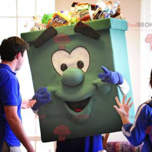 Mascotte reusachtig groen afval - recyclingsmascotte -