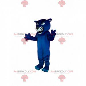 Aggressive blue panther mascot. Panther costume - Redbrokoly.com