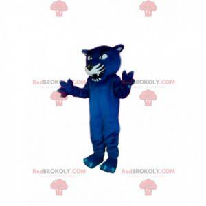 Aggressives blaues Panther-Maskottchen. Panther Kostüm -