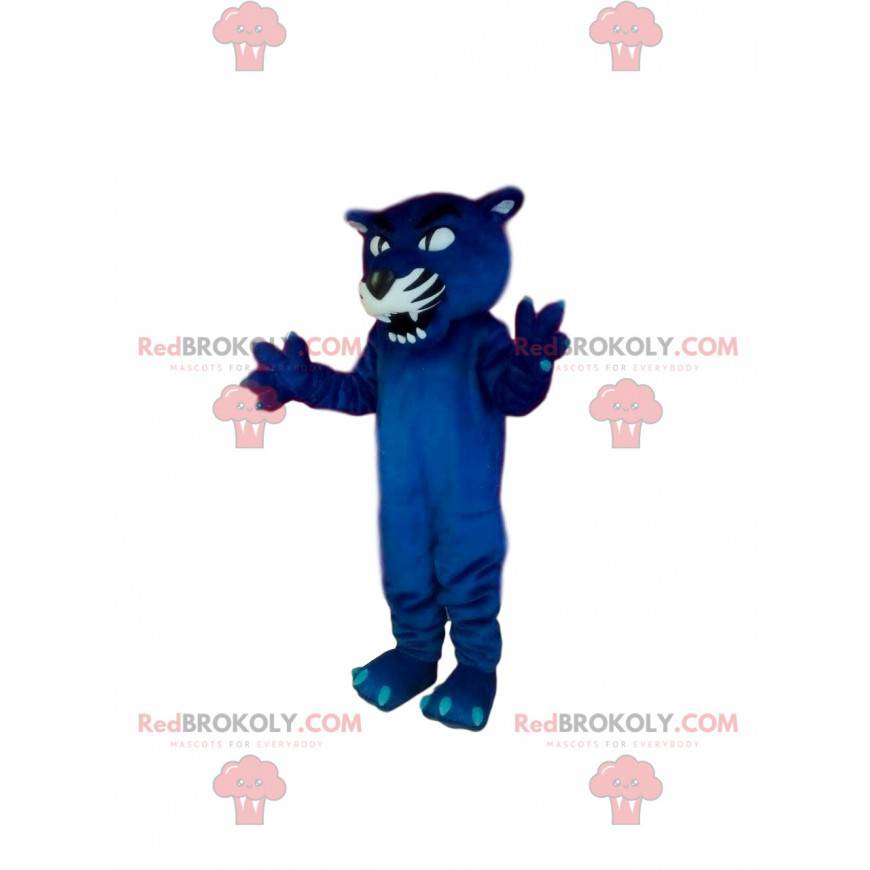 Aggressiv blå panter maskot. Panther kostyme - Redbrokoly.com