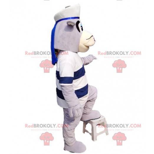 Mascota de foca en traje de marinero. Disfraz de foca -