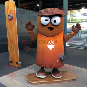 Rust Skateboard mascot costume character dressed with a Tank Top and Keychains