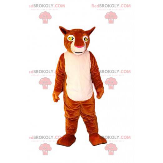 Brown and white lioness mascot. Lioness costume - Redbrokoly.com