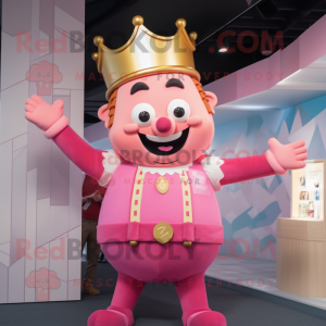 Pink King maskot kostume...