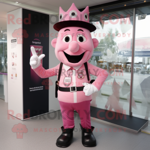 Pink King mascotte kostuum...