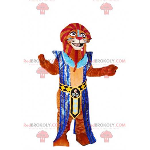Brun lejonmaskot i farao-outfit. - Redbrokoly.com
