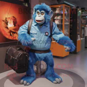Blauwe orang-oetan mascotte...