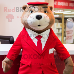 Red Otter mascotte kostuum...