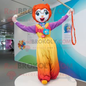 nan Trapeze Artist mascot costume character dressed with a Maxi Dress and Bracelet watches