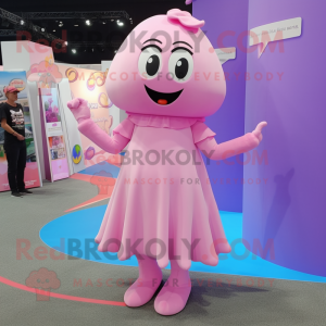 Lavendelrosa maskotdräkt...