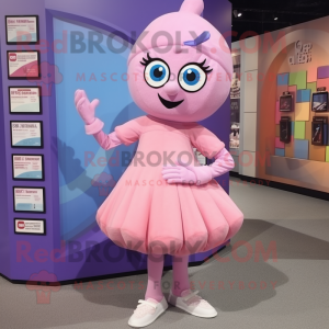 Lavendelrosa maskotdräkt...