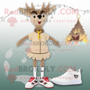 Beige Deer maskot kostym...