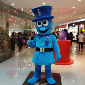 Blue Soldier maskot kostume...