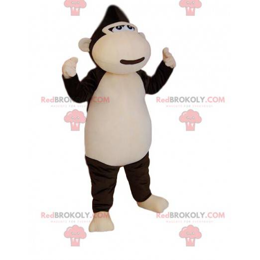 Very happy brown and cream monkey mascot. Monkey costume -
