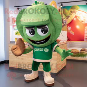 Grøn Tacos maskot kostume...