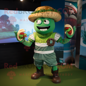 Grøn Tacos maskot kostume...