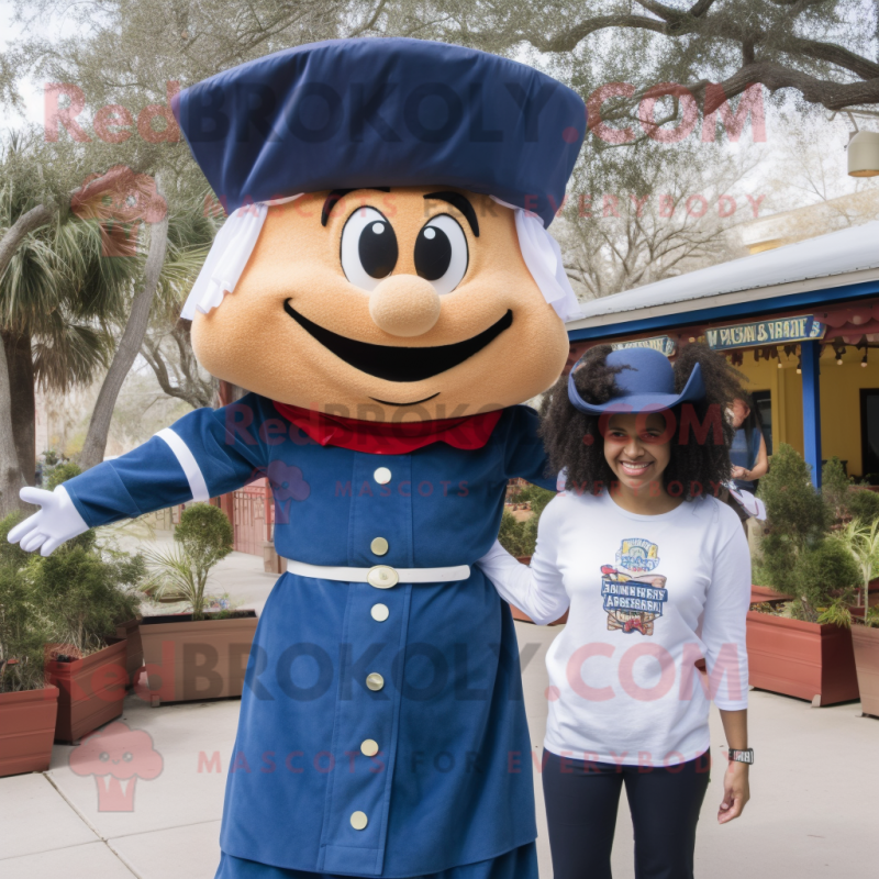 Navy Jambalaya mascot costume character dressed with a Mom Jeans and Cummerbunds Navy Jambalaya mascot costume character dressed with a Mom Jeans and Cummerbunds