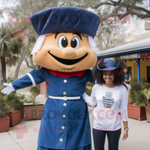 Navy Jambalaya mascot costume character dressed with a Mom Jeans and Cummerbunds