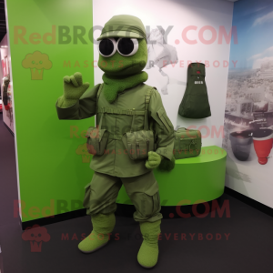 nan Para Commando mascot costume character dressed with a Long Sleeve Tee and Handbags