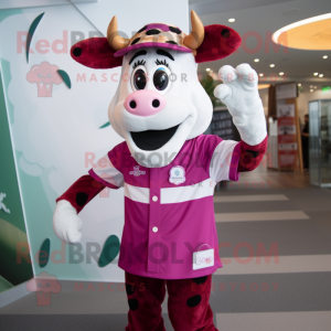 Magenta Jersey Cow maskot...