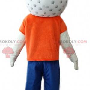 Sneeuwpopmascotte met een golfbalhoofd - Redbrokoly.com