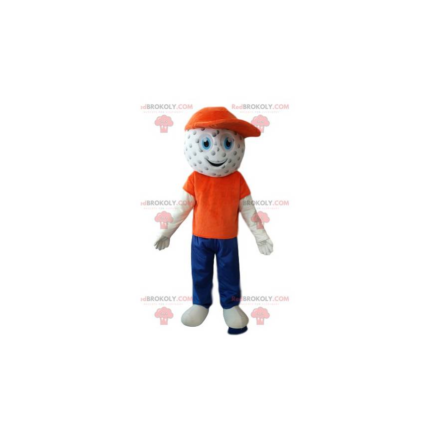 Snemand maskot med et golfboldhoved - Redbrokoly.com