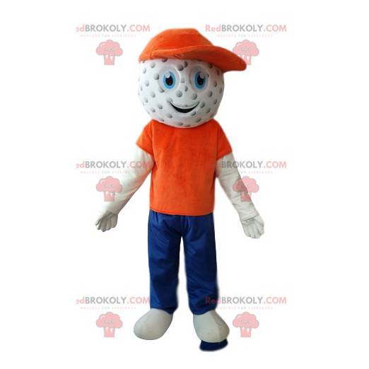 Maskot sněhuláka s hlavou golfového míčku - Redbrokoly.com