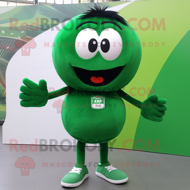 Forest Green Handball Ball mascot costume character dressed with a Running Shorts and Cummerbunds Forest Green Handball Ball mascot costume character dressed with a Running Shorts and Cummerbunds