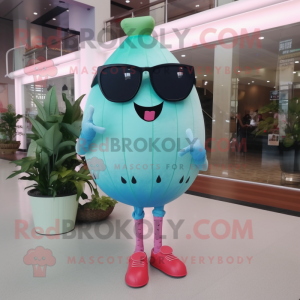 Sky Blue Watermelon maskot...