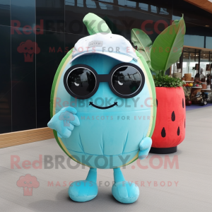 Sky Blue Watermelon maskot...