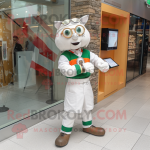 Hvit irsk flagg maskot...