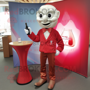 Rød champagne maskot...
