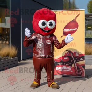 Maroon Currywurst maskot...