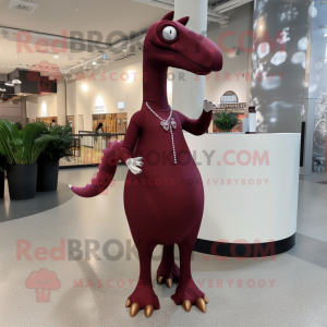 Maroon Diplodocus maskot...