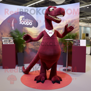 Maroon Diplodocus maskot...