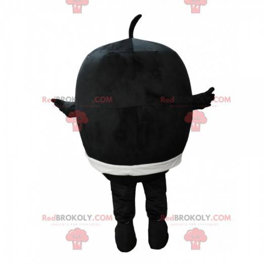 Maskot lille rund sort mand med en stor næse - Redbrokoly.com