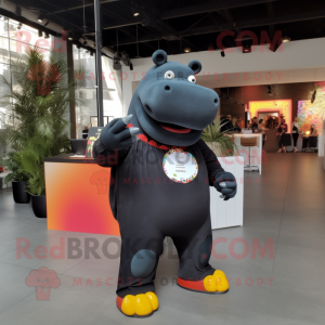 Black Hippopotamus mascotte...