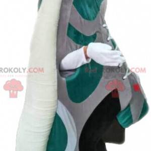 Green and white basketball mascot. Basketball suit -