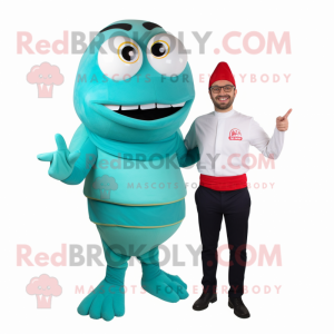 Cyan Fajitas mascot costume character dressed with a Turtleneck and Ties
