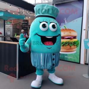 Teal Burgers maskot drakt...