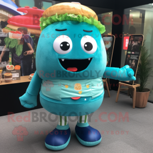 Teal Burgers maskot drakt...