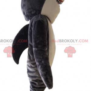 Mascotte squalo grigio e bianco. Costume da squalo -