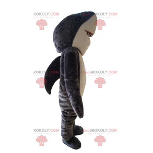 Grå og hvit haj maskot. Shark kostyme - Redbrokoly.com