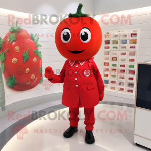 nan Tomato mascot costume character dressed with a Suit and Coin purses