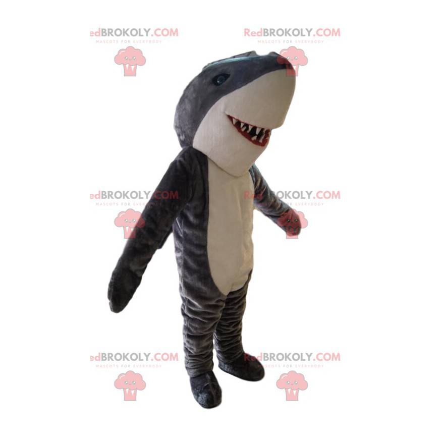 Maskotka szary i biały rekin. Kostium rekina - Redbrokoly.com